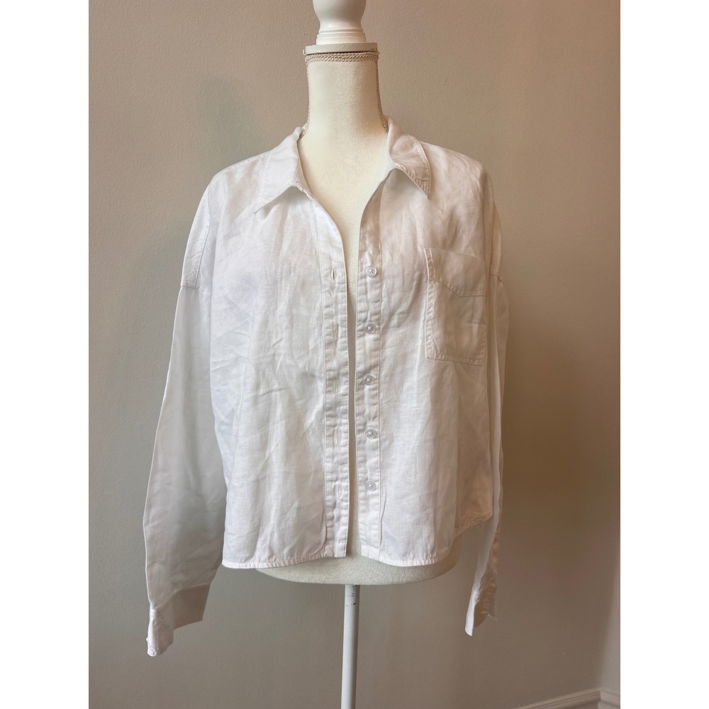Michael Stars Linen cropped blouse size L